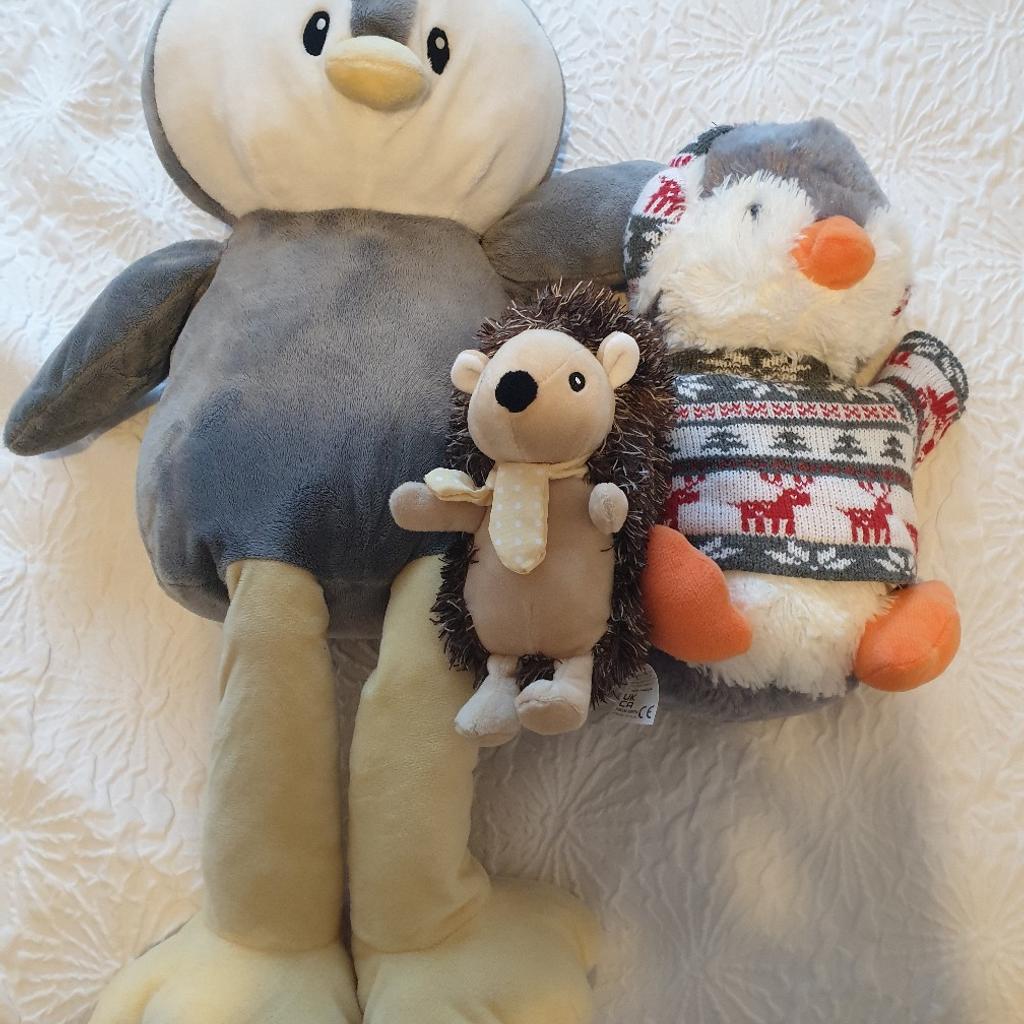 Clinton's large penguin approx 50cm tall
small hedgehog
medium penguin

all from a smoke and pet free home