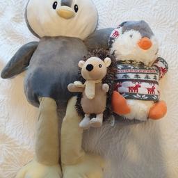 Clinton's large penguin approx 50cm tall
small hedgehog
medium penguin

all from a smoke and pet free home