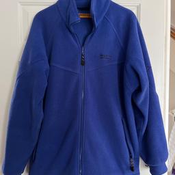 Royal blue ladies fleece jacket, with front zip and pockets, size Medium by Regatta.
Worn a few times but has been washed and is still in good condition.