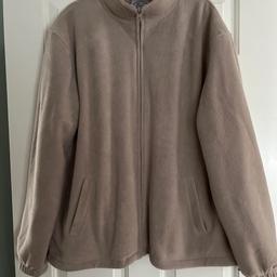 Beige ladies fleece jacket, with front zip and pockets, size Large by JBC Collection.
Worn a few times but has been washed and is still in great condition.