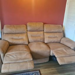 Electronic recliners
charger ports on both ends of the sofa, and on the arm chair.
Brown
Soft suede
DFS
3 years old.
Paid £1594 (+£99 delivery)
Open to offers
Collection only
