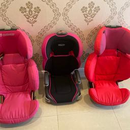 2 x Maxi Cosi Rodifix car seats, £40 each
1 x Graco car seat, £15

All in excellent condition. From a pet and smoke free home.