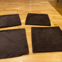 4 brown cushion covers, good condition. 40x40cn