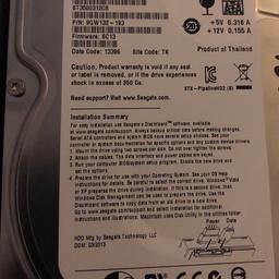 500GB 3.5” hard drive, tested, in good working order, no dead sector. Suitable for computers as well as DVRs. Can deliver locally.