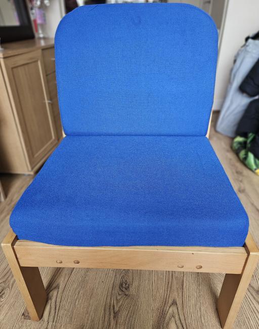 Buy & Sell West Midlands Sandwell - Photos for Wooden chairs (Blue cushioning)