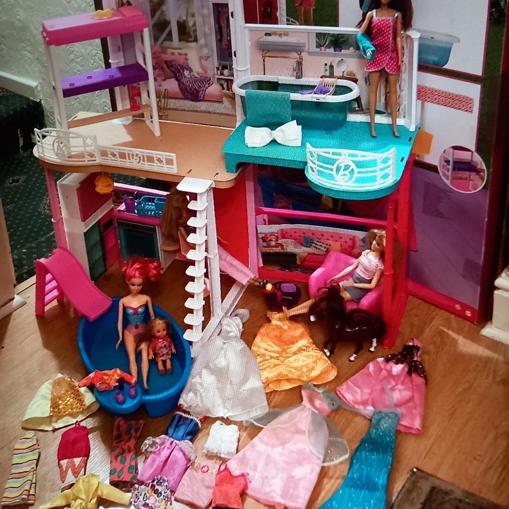 barbie house accessories and box