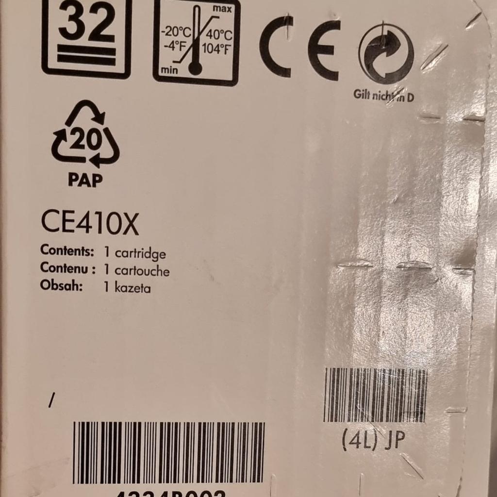 HP laser jet printer cartridge.
OPENED package - but never used as bought the wrong cartridge.

Compatible with HP laser Jet Pro Models.

(Please see photos for more description )
 No Time Wasters !!

No Returns/Refunds
