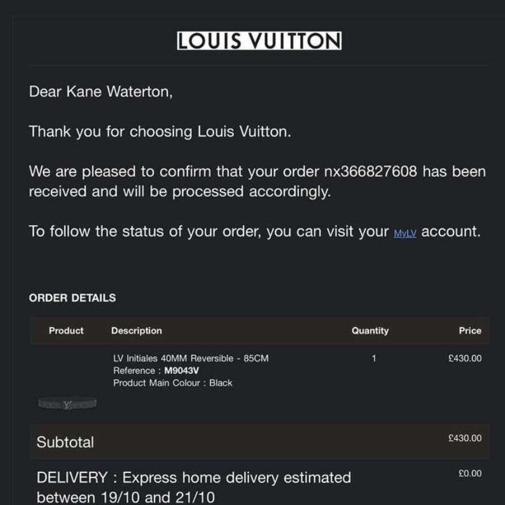 Louis Vuitton belt black
Comes with box and bag
Receipt to show authentication