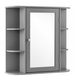 SLIGHT IMPERFECTIONS
GREY MIRRORED BATHROOM WALL CABINET
WITH CURVED CORNER SHELVES
FULLY ASSEMBLED
6 open compartments and 4-tier inner shelves offer large storage space
3-height adjustable internal shelf to satisfy different storage needs
RRP £49.95