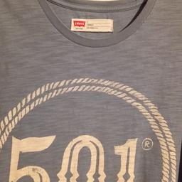 lovely blue Levis 501 t-shirt, like new condition, light blue with white 501 logo. size small standard fit. collection only please.