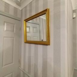 GOLD FRAMED HEAVY MIRROR 19. 5INCH X 23.5 INCH AS NEW CONDITION.
