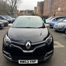 Black and cream Renault Capture for sale. Spacious enough for a family of 5 also big enough for anyone in any occupation. Very cheap to run, maintained and easy to drive. The car is on very good condition. Selling as we just got a new car in finance and very expensive to run 2 cars.