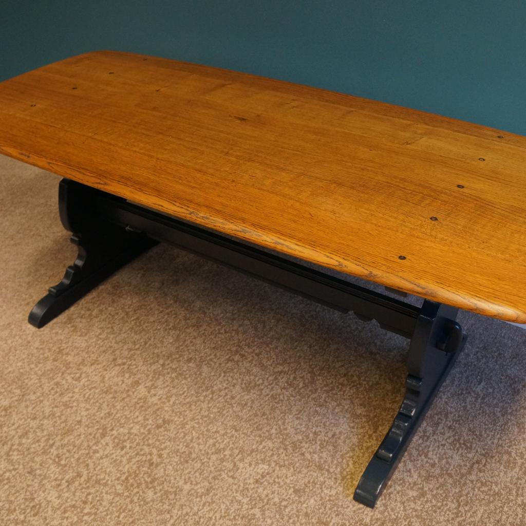 Mid Century Sowerby Bridge

Ercol 419 Refectory Dining Table Refurbished

Table Frame Finished In Satin Blue/Black

Table Top Sanded To Original Grain With 4 Coats Hard Wax Oil

Dimensions W183cm x D80cm x H72cm

Collection from Mid Century Town Hall Street Sowerby Bridge, We are happy to liaise with couriers and would recommend Anyvan Or Shiply for quotations.

Please message me to arrange viewings
and check out my other items available

Items may show signs of wear and imperfections due to age.