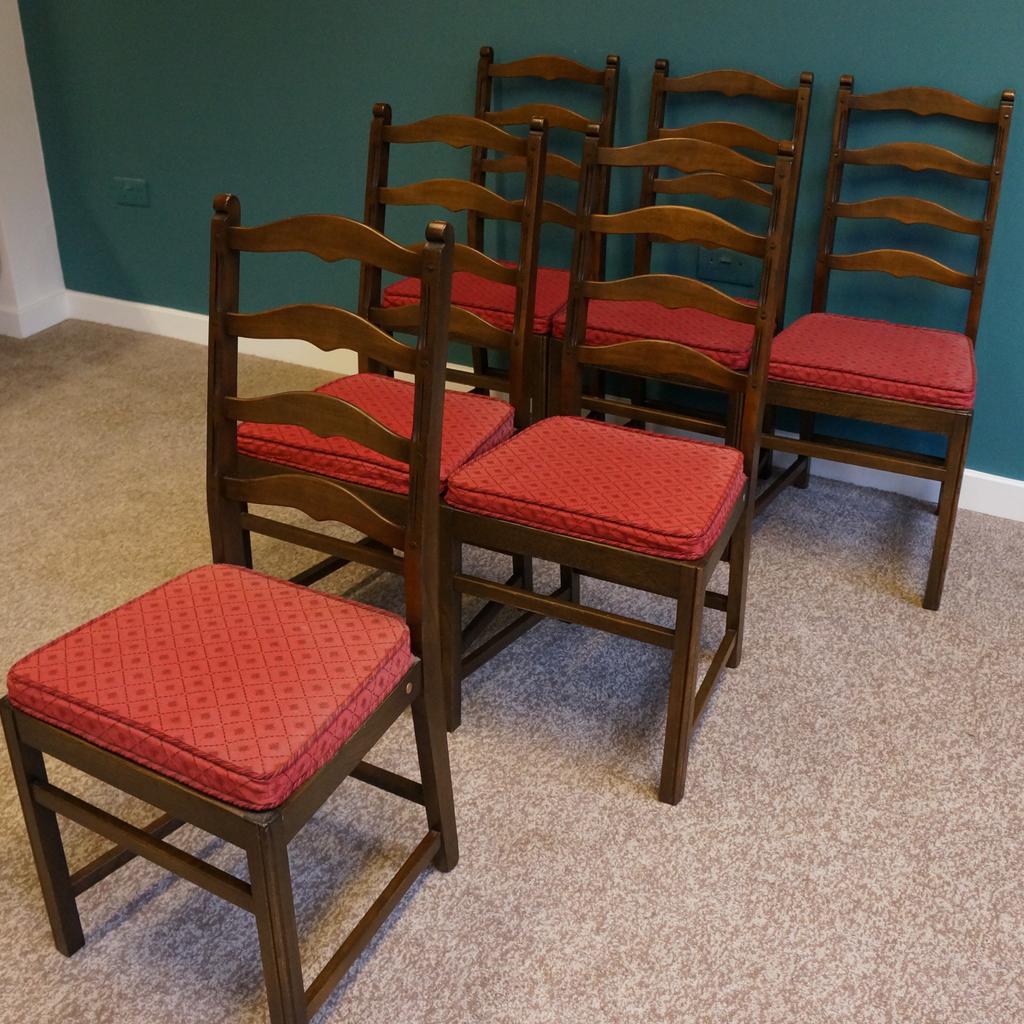 Mid Century Sowerby Bridge

Ercol Gold Label Ladderback Chairs x 6 & Original Cushions

Collection from Mid Century Town Hall Street Sowerby Bridge, We are happy to liaise with couriers and would recommend Anyvan Or Shiply for quotations.

Please message me to arrange viewings
and check out my other items available

Items may show signs of wear and imperfections due to age.