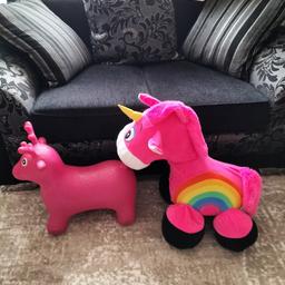 blow up kids hoppers. one reindeer and one unicorn. both for £10 or £5 each