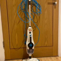 Versatile steam cleaning all around the home with the Vax Steam Fresh Combi Classic multifuction steam mop and one-click detachable handheld.

Model number: S86-SF-CC.
1600 watts.
7m power cord.
0.46 litre water tank capacity.
Ready to use in 20 seconds.
Steaming time 15 mins per tank.
Continuous steam.
Trigger activated steam.
Steam flow rate 15g/min.
Overheat protection.
Removable handheld unit.
Recommended to be used with brand cleaning solution or water.
Suitable for carpets.
Suitable for rugs.
Suitable for sealed wood flooring.
Suitable for sealed tile flooring.
Suitable for sealed laminate flooring.
Accessories included: metal brush, small plastic brush, large plastic brush, window tool, cloth, scrapper tool, concentration tool, grout brush, detail nozzle.
H116, W31, D30cm.
Weight 3.7kg. 

All fixtures included.