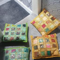 2 x yellow
2 x green
selling all 4 for £20 ONO selling with cushion included used for a mendhi celebration
collection: Blackburn BB1
