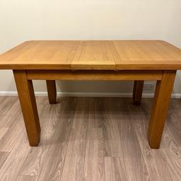 Table when extended
Length 150cm
Width 85cm
Height 78cm

Folded length 120cm
Width 85
Height 78cm

Collection only, cash on collection