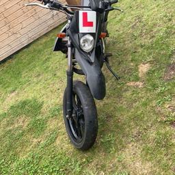 50cc derbi senda 
Has been stored in shed 
Runs fine 
Spedo sensor just needs adjusting 
Haven’t used in a while and selling due to getting a car