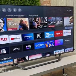Hisense 4K QLED UHD Smart TV, with Dolby Vision HDR, DTS Virtual X, Youtube, Netflix, Disney +, Freeview Play and Alexa Built in, Bluetooth WiFi (2022 New), Black, 50 Inch.
12 Months old, looks like new, no scratches on screen, with remote, can be seen working , collecting Mitcham