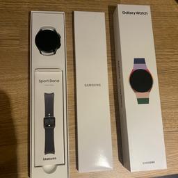Brand new unused Samsung Galaxy Watch 6 40mm smartwatch and sport strap. Full Samsung warranty included. Cash on collection or bank transfer prior to postage.