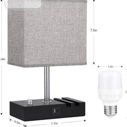 2 AVAILABLE 
BRAND NEW AND BOXED
Seealle Fully Dimmable Table Lamp with USB A+C Charging Ports
Light Grey Fabric Shade 
With Phone Holder Stands
Bulbs included.
COLLECTION FROM HECKMONDWIKE
£23.99 FOR 1 
£45.99 FOR 2