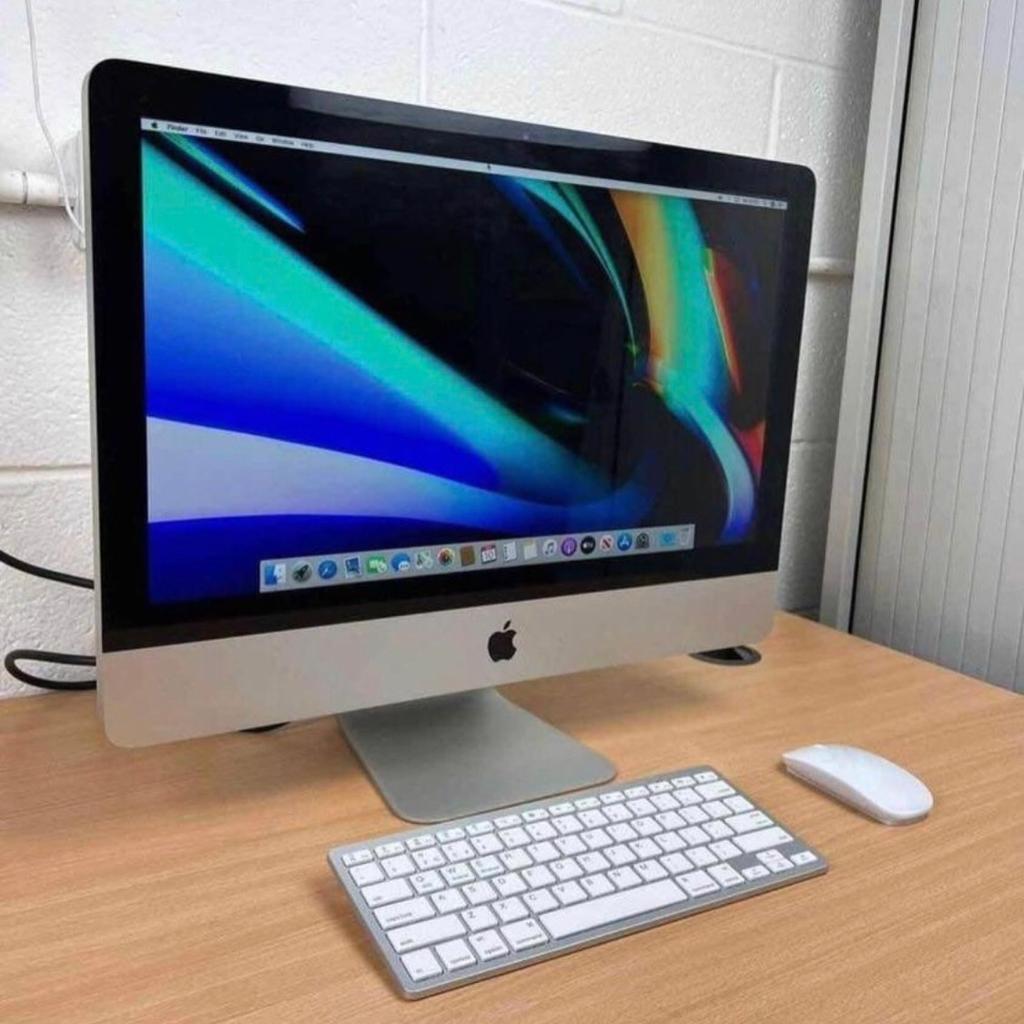 Apple iMac 21.5" HD Display with Dedicated Graphics which is Great For Graphic Design, Photo editing.

Comes with Office Package, Word, PowerPointI, Excel etc

Intel Core x2 Processor
Pp
4GB Ram or 8GB Ram extra ££25

250GB HDD/500GB Hard drive

NVidia Geforce Graphics Dedicated

Grade A Condition like new. Ready to use. Fully working with 6 months warranty

Good for Office Work/Video calling/
Video Streaming/
Students/
Photo Editing/
Music Production/
DJ'ing/
Programming.

Elcapitan / Catalina

The nVidia Graphics makes it great for using it for designing, CAD, photo editing or play games. Extra £15 Mouse&Keyboard.

Everything included ready to use.