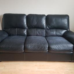 black 3 seater sofa
very comfortable and no structual damage 
cosmetic flaws such as paint peeling that can be covered with fabric paint or a throw
great for someone starting out
collection only
no offers
thanks for viewing my ads