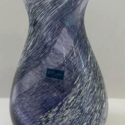 Beautiful vintage Caithness Glass Vase
Blues, lilac & white Swirl mottle effect
Each piece of Caithness collectors art glass is unique, as it is handcrafted. 

With original makers label 
Caithness- Handcrafted - Scotland 

Measures 11.5 cm in  Height X 6.5cm at the widest point 
Only displayed in a glass cabinet, unused, in excellent clean condition, no damage - like new 
Listed on multiple sites 
From a smoke free pet free home