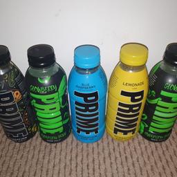 X6 prime drinks
All new
X1 KSI limited edition 500ml
X2 Prime glowberry 500mls
X1 Prime blue raspberry 500ml
X1 Prime lemonade 500ml

£30.00 for all

Collection only please