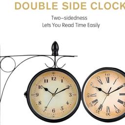 NEWIMAGE
Two Faces Double outdoor Clock
21 cm Round
Wall Hanging Double-Sided Retro Station
COLLECTION FROM HECKMONDWIKE
POSTAGE AVAILABLE