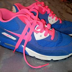 Nike air max 90s ladies trainers size 3.5 blue and pink leather and suede upper, perfect air bubbles, excellent condition throughout