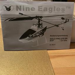Verkaufe neuwertigen Modelbau-Hubschrauber Nine Eagles Solopro 270 - lag nur in seinem Karton - NP 89€ - Abholung in Landau oder plus Versandkosten. Keine Gewährleistung und keine Rücknahme