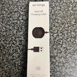 Withings Steel HR charging cable for sale. 
Brand new and still in sealed packaging
Selling as it was a spare and I longer have the watch.

1 meter USB cable
Compatible with: Steel HR 36mm and 40mm case watches

Open to collection from Manchester or delivery (at a cost).