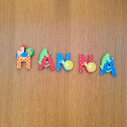 verkaufe diese Holzbuchstaben 
Name: Hanna 
Um 5€