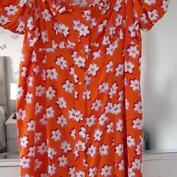 orange and white flowered dress never worn from primark size 14 £4