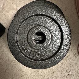3 Cast Iron 2.5kg Standard Barbell Dumbbell Disc Weight Plates