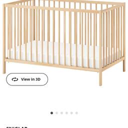 IKEA Cot bed
collection only
open to reasonable offers
comes from a smoke and pet free home
dimensions on post pictures
RRP is £70