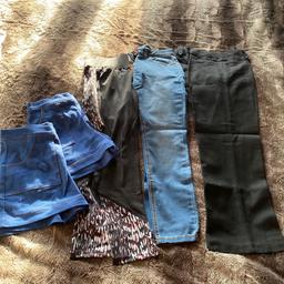 A SELECTION OF GIRLS CLOTHES ( AGED 6/7 YEARS ) 3 OF 2 PACK LEGGINGS,1 CARDIGAN,10 TOPS,,2 SHORTS,1 JEANS,1 TROUSERS 1 LEGGINGS ( COLLECTION ONLY )