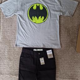 shorts are new with tag.
batman top is from zara. like new