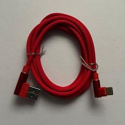 Brand new 90 degrees charger cable for Samsung phone and Apple phones

Colour - red

Material - nylon

Length - 2m

USB connection

Can be used on Samsung phone , Apple iPads etc

Any questions welcome

BUY ONE GET ONE FREE