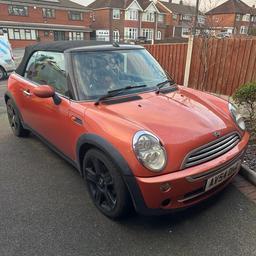 2004 Mini Cooper Cabriolet, lots of service history, 4 months left on MOT, nice interior, roof still in good condition, still runs but has developed misfire. Spares or repair. Can still be driven, collection WS9