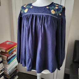Boho hippy embroidered top blouse from Dorothy Perkins in size 12
