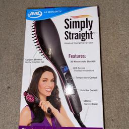 JML Simply Straight Ceramic Heat Hair Straightening Brush with Digital Control, as new never used Amazon price £34.99.