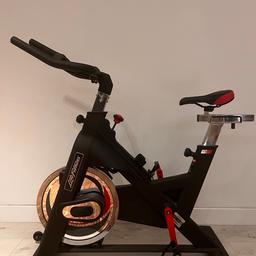 Lifefitness IC2 group exercise bike
Indoor cycle - adjustable resistance - adjustable sit height and up and down/back and forth
2 trasport wheels for easy movement
only been used a few times
Original price: £1095