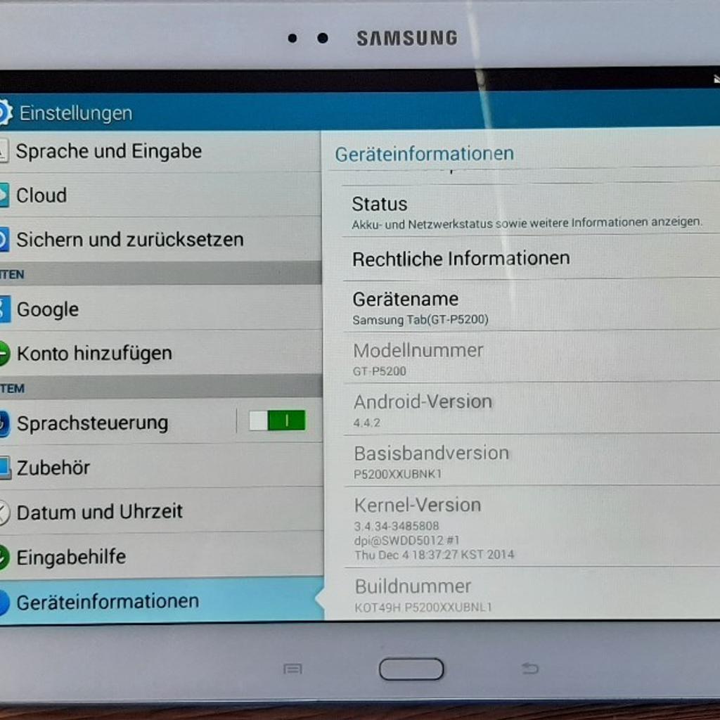 Samsung Tab 5200 sim slot, WLAN.