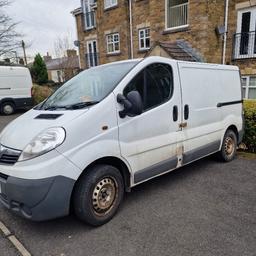 *SPARES OR REPAIR*
Long M.O.T
2013 vauxhall vivaro 2.0 swb.
Engine runs smooth but no power, check injection fault code.
Good gearbox.
Full service history.
4 good tyres.
Twin sliding doors.
Very tidy bodywork for age.

Recent work:
New starter motor
New brakes
New handbrake cable