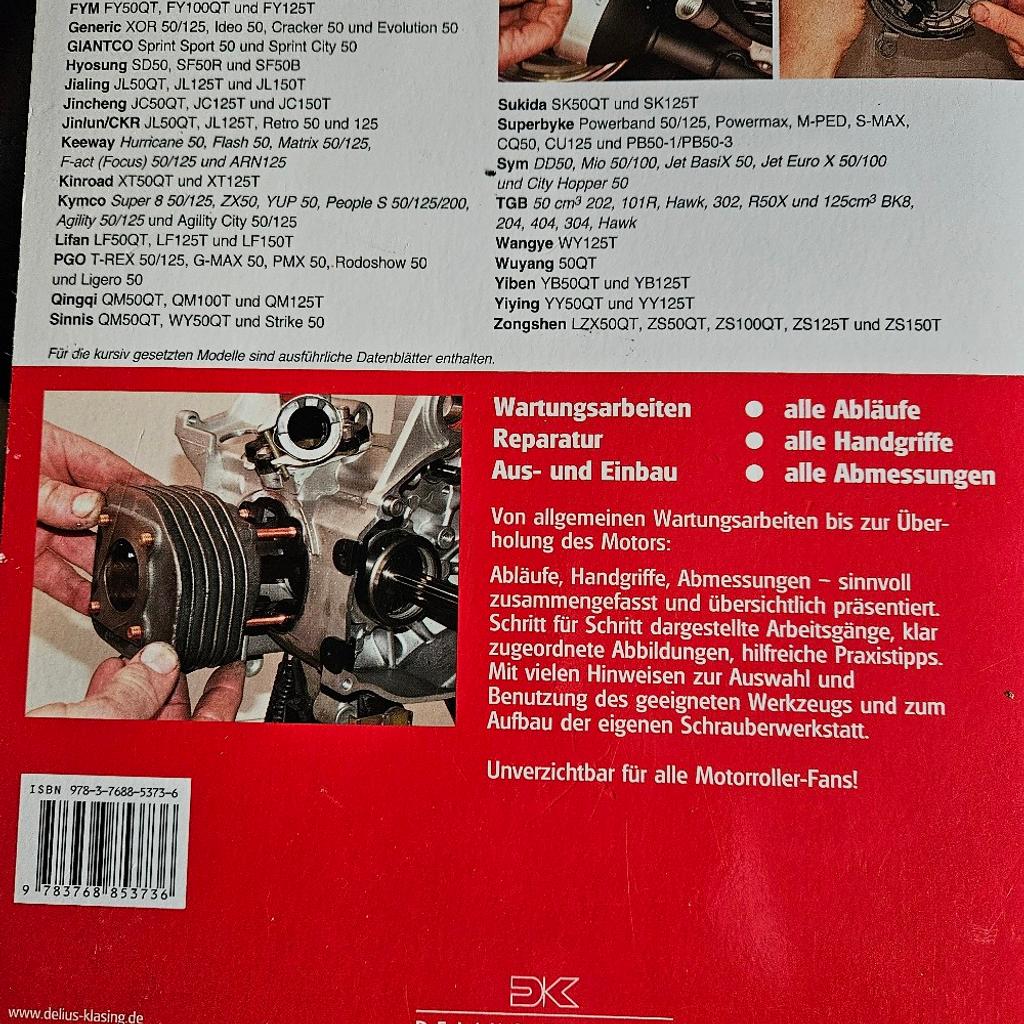 Wartung und Reparaturbuch für Roller