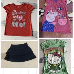 4-5years girls clothing bundle Short-sleeved t-shirts tops skirts