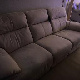Three seater sofa with electric recliners both ends
Slight mark on seat